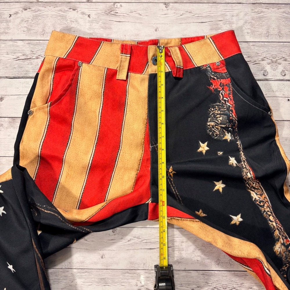 Patriotic American Flag Eagle Flare Leg Festival Rodeo Pants Womens Medium - Picture 4 of 9
